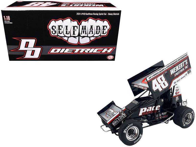 Winged Sprint Car #48 Danny Dietrich "Weikert's Livestock Inc." Gary Kauffman Racing (2024) 1/18 Diecast Model Car by ACME