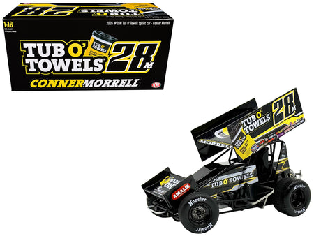 Winged Sprint Car #28M Conner Morrell "Tub O' Towels" (2026) 1/18 Diecast Model Car by ACME