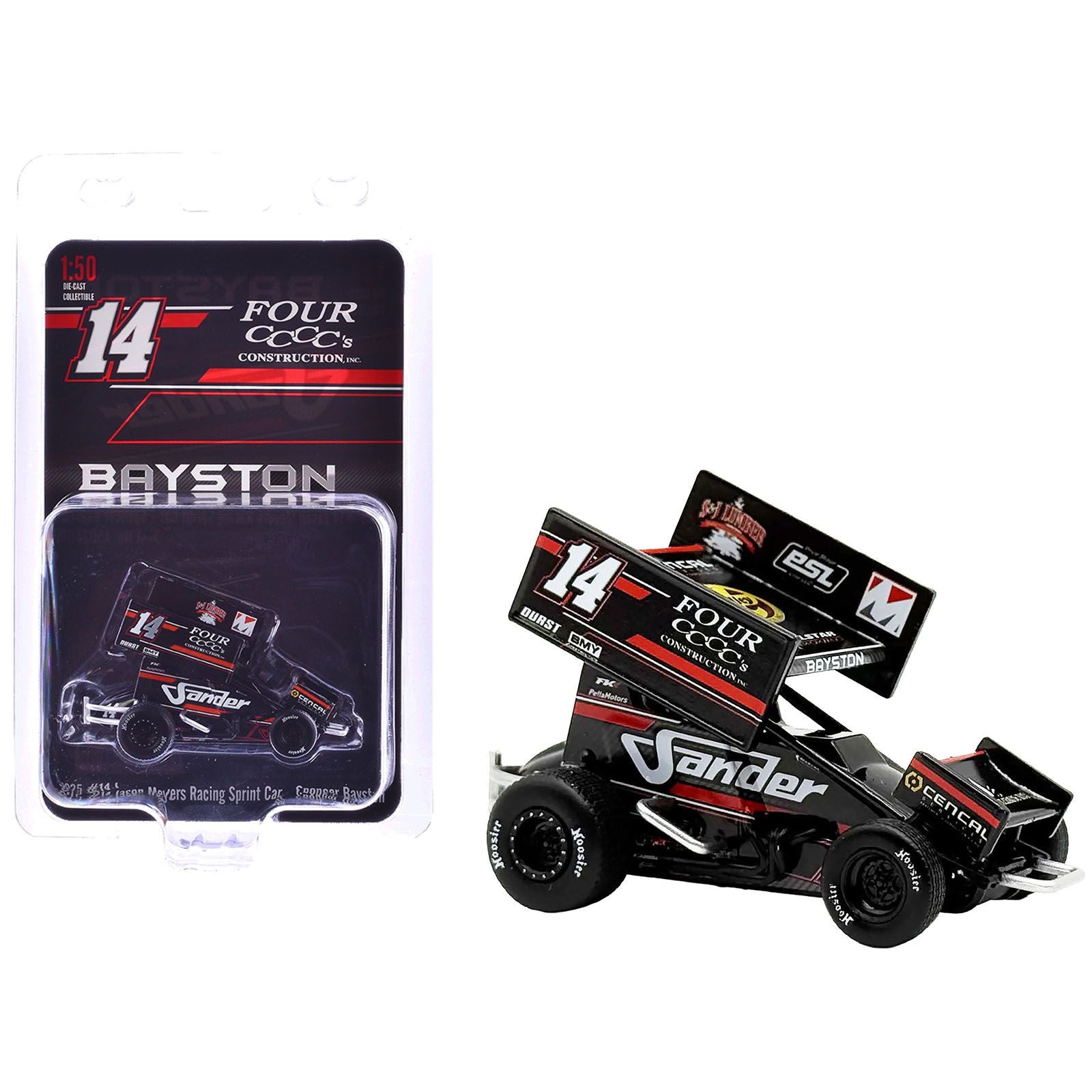 Winged Sprint Car #14 Spencer Bayston "Four CCCC's Construction - Sander" Jason Meyers Racing (2025) 1/50 Diecast Model Car by ACME