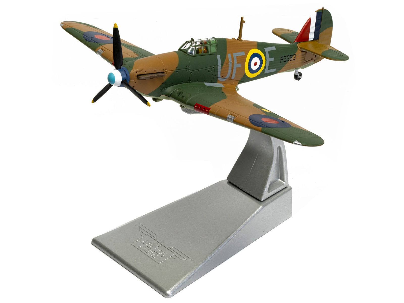 Model aircraft AA27609-5, Hawker Hurricane on display stand