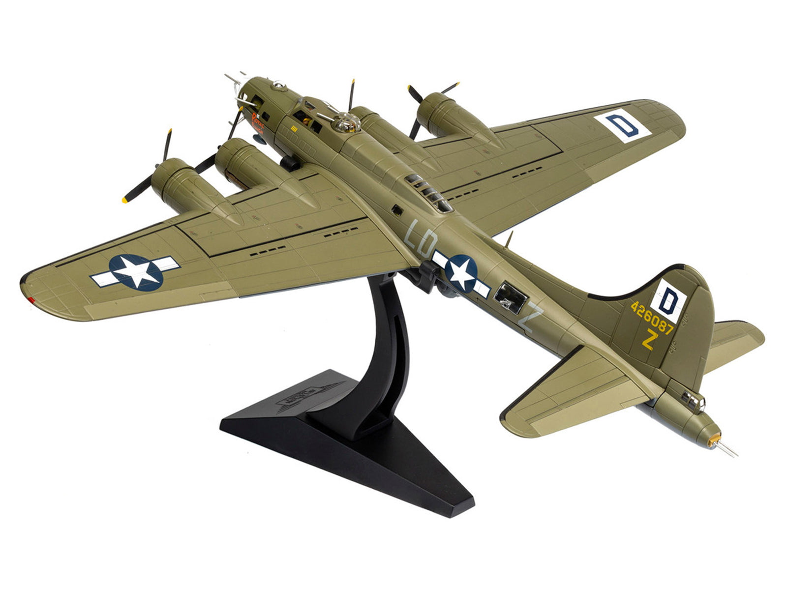 B-17 Flying Fortress model on display