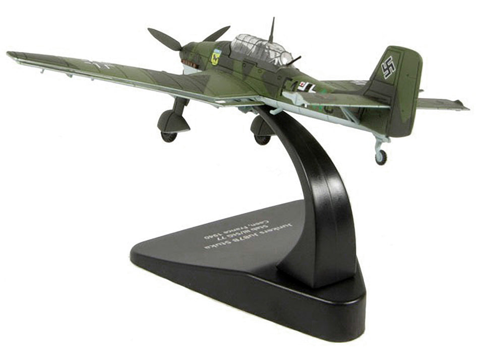 Junkers Ju 87B "Stuka Stab" Dive Bomber Plane III/StG 77 Caen France (1940) "Oxford Aviation" Series 1/72 Diecast Model Airplane by Oxford Diecast