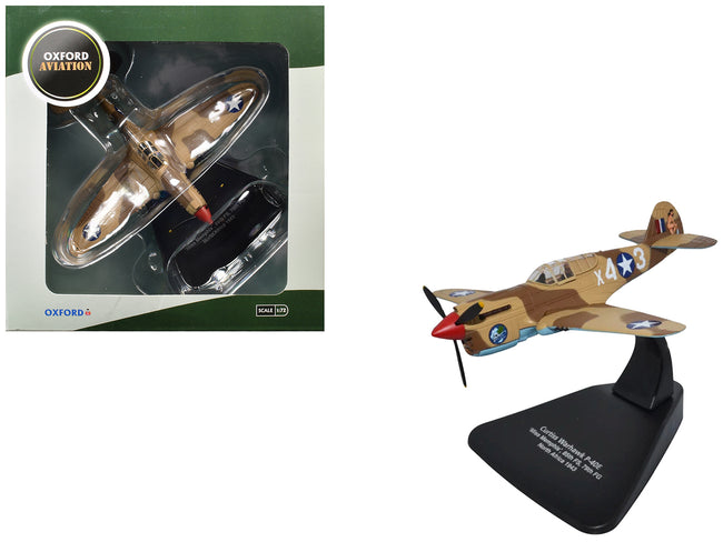 Curtiss Warhawk P-40E Fighter Aircraft "Miss Memphis 85th Fighter Squadron 79th Fighter Group North Africa" (1943) United States Army Air Forces "Oxford Aviation" Series 1/72 Diecast Model Airplane by Oxford Diecast