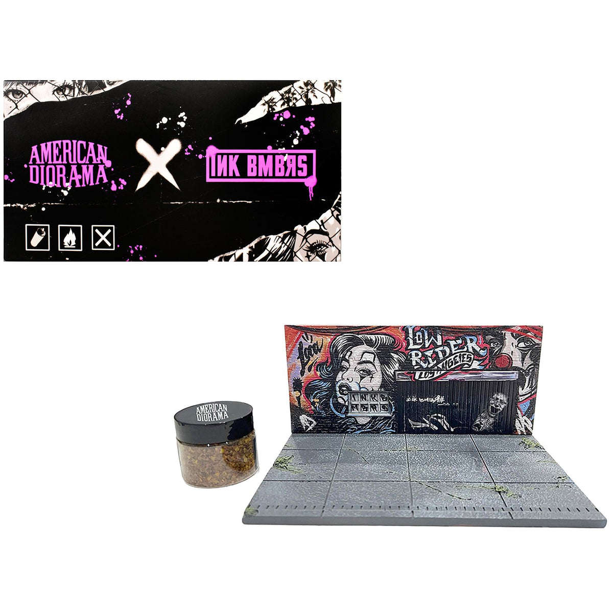 "American Diorama X INK BMBRS - LA Lowrider" Street Art Diorama for 1/64 Scale Models by American Diorama