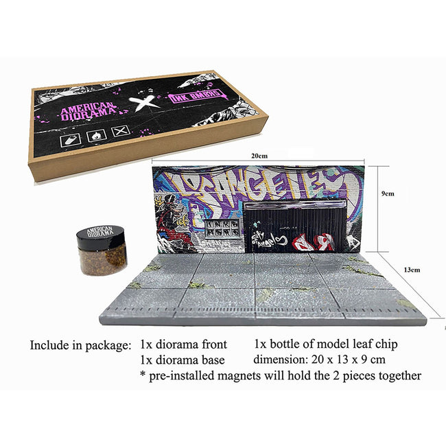 "American Diorama X INK BMBRS - LA Graffiti" Street Art Diorama for 1/64 Scale Models by American Diorama