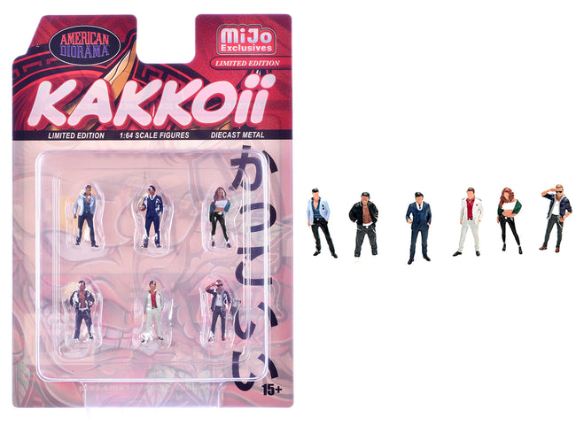 "Kakkoii" 6 piece Diecast Figures Set 1/64 Scale Models by American Diorama