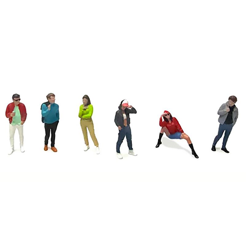 Miniature figures of people in various poses