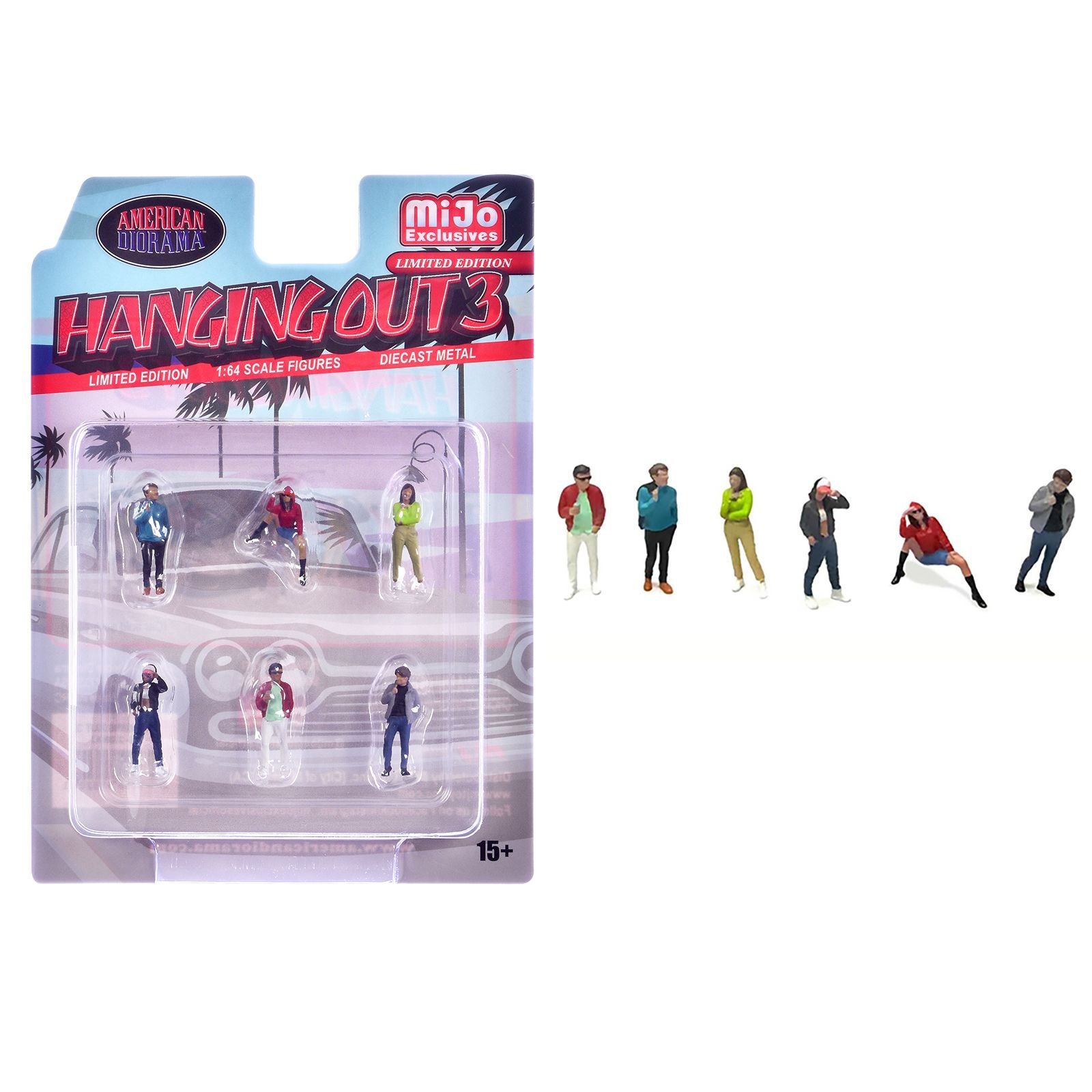 "Hanging Out #3" 6 piece Diecast Figure Set (6 Figures) Limited Edition for 1/64 Scale Models by American Diorama