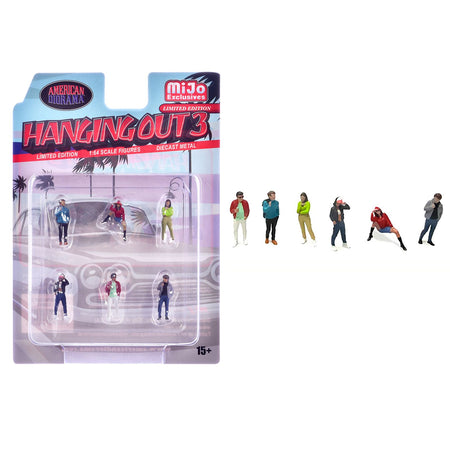 "Hanging Out #3" 6 piece Diecast Figure Set (6 Figures) Limited Edition for 1/64 Scale Models by American Diorama