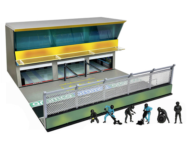 Grand Prix Paddock Diorama "Team Black" with LED Lights for 1/64 Scale Models by American Diorama