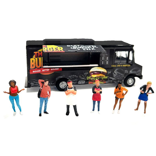 "Foodies" 6 piece Diecast Figure Set (6 Figures) Limited Edition for 1/64 Scale Models by American Diorama