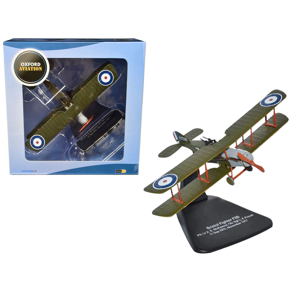 Bristol F2B Fighter Plane "Plt: Lt A.E. McKeever Ob: Sgt L.F. Powell" 11 Squadron RFC (November 1917) "Oxford Aviation" Series 1/72 Diecast Model Airplane by Oxford Diecast