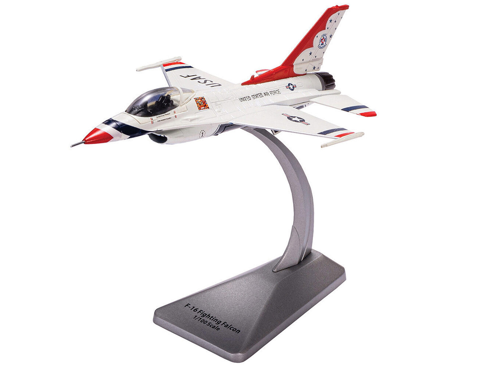 Lockheed F-16 Fighting Falcon Fighter Aircraft "Thunderbirds" United States Air Force "Collector Series" 1/100 Diecast Model by Air Force 1