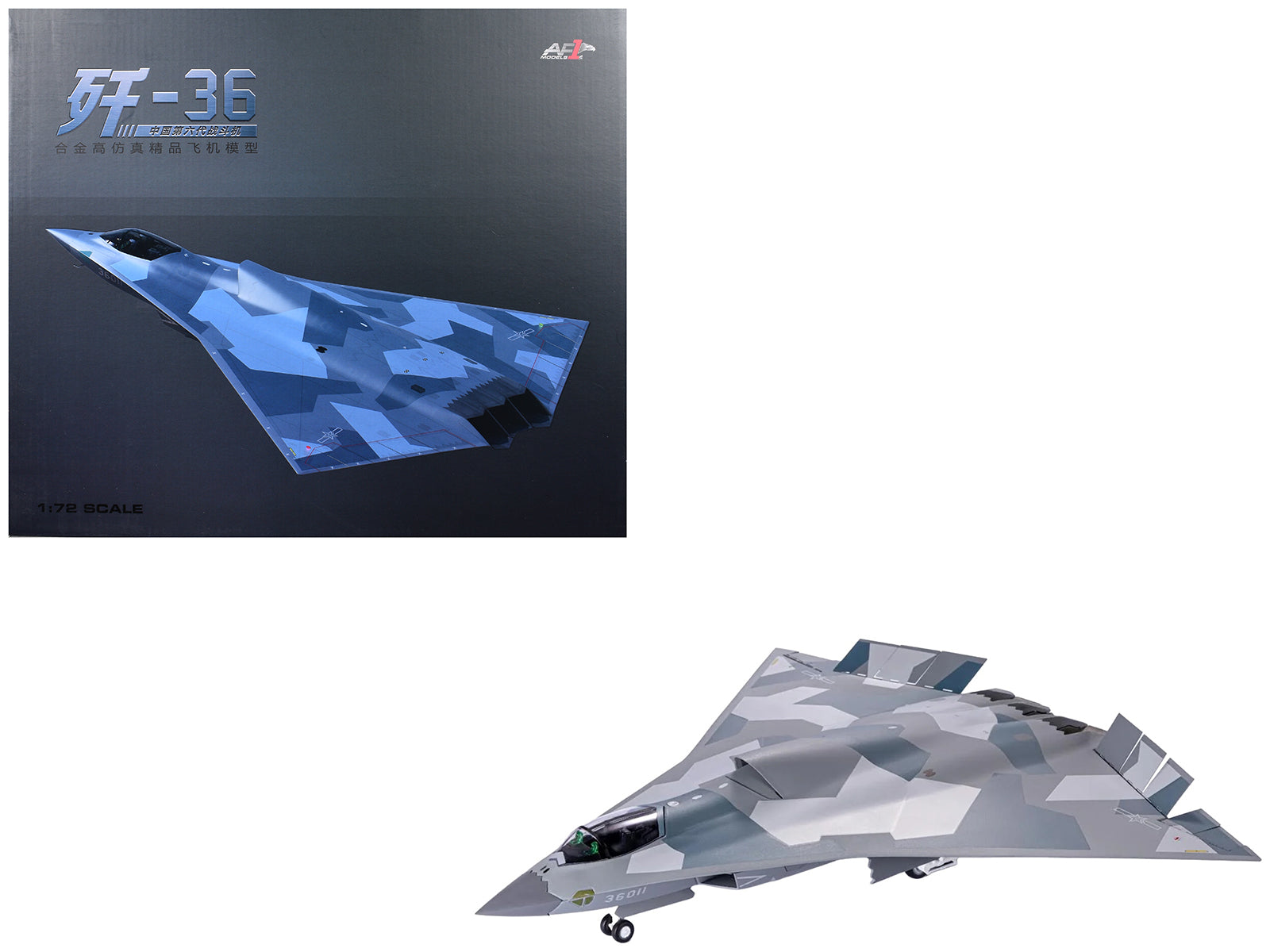 CAC J-36 Stealth Aircraft "People's Liberation Army Air Force" 1/72 Diecast Model by Air Force 1