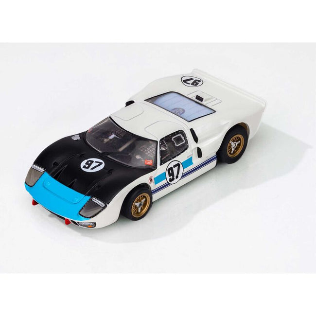 AFX Racing HO Ford GT40 Mk.II #97 Mega G+ Slot Car, White & Black
