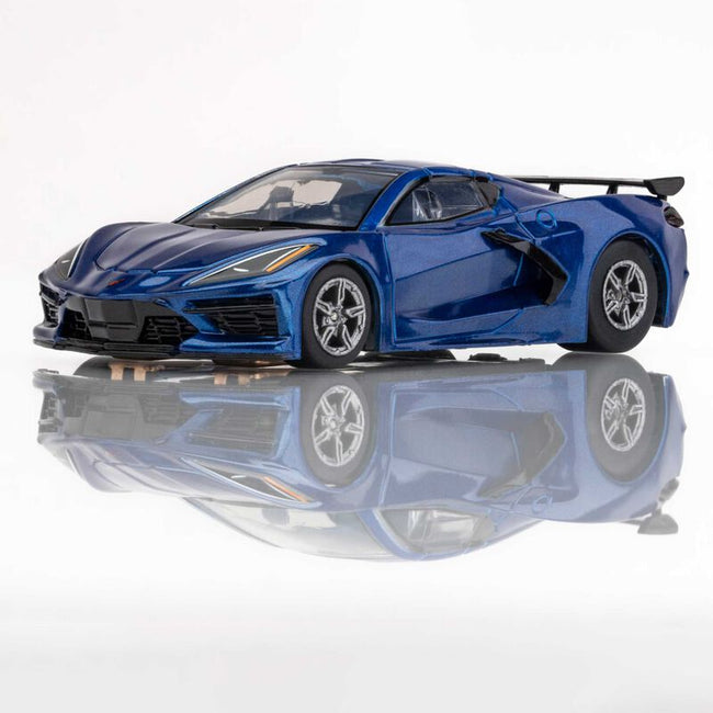 AFX Racing HO Chevy Corvette C8 Mega G+ Slot Car, Metallic Riptide Blue