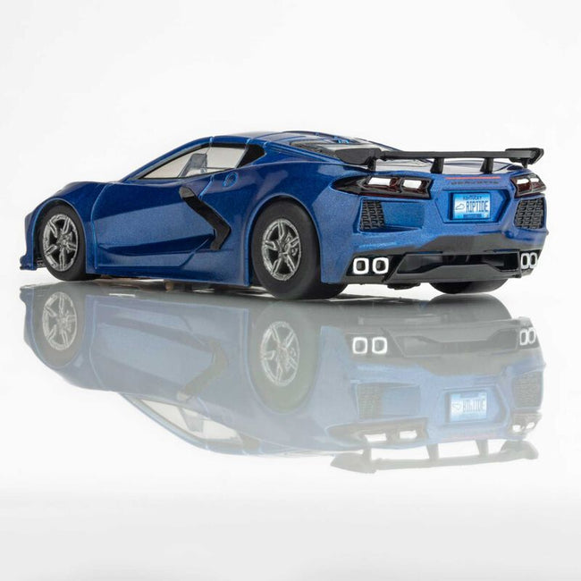 AFX Racing HO Chevy Corvette C8 Mega G+ Slot Car, Metallic Riptide Blue