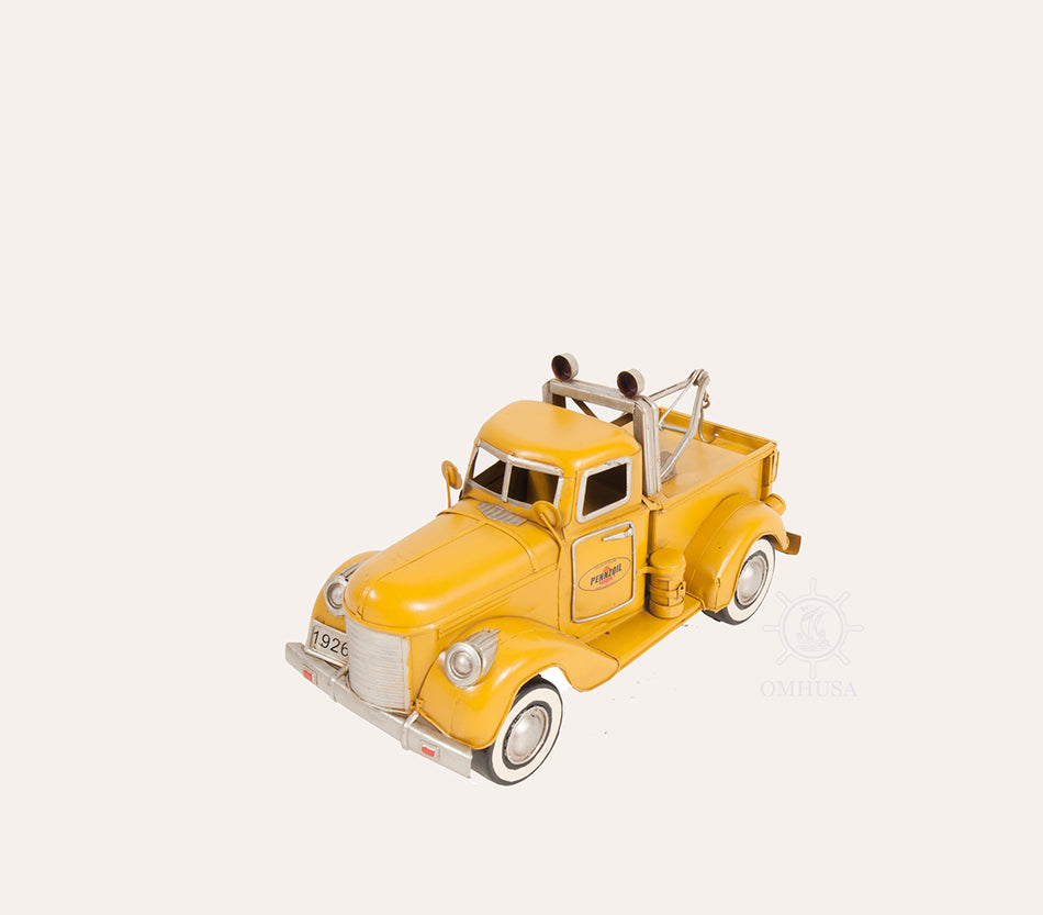 1926 Pennzoil Tow Truck Yellow Metal Handmade