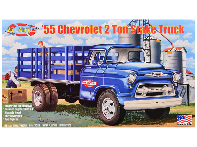 Skill 2 Model Kit 1955 Chevrolet 2-Ton Stake Truck 1/48 Scale Model by Atlantis