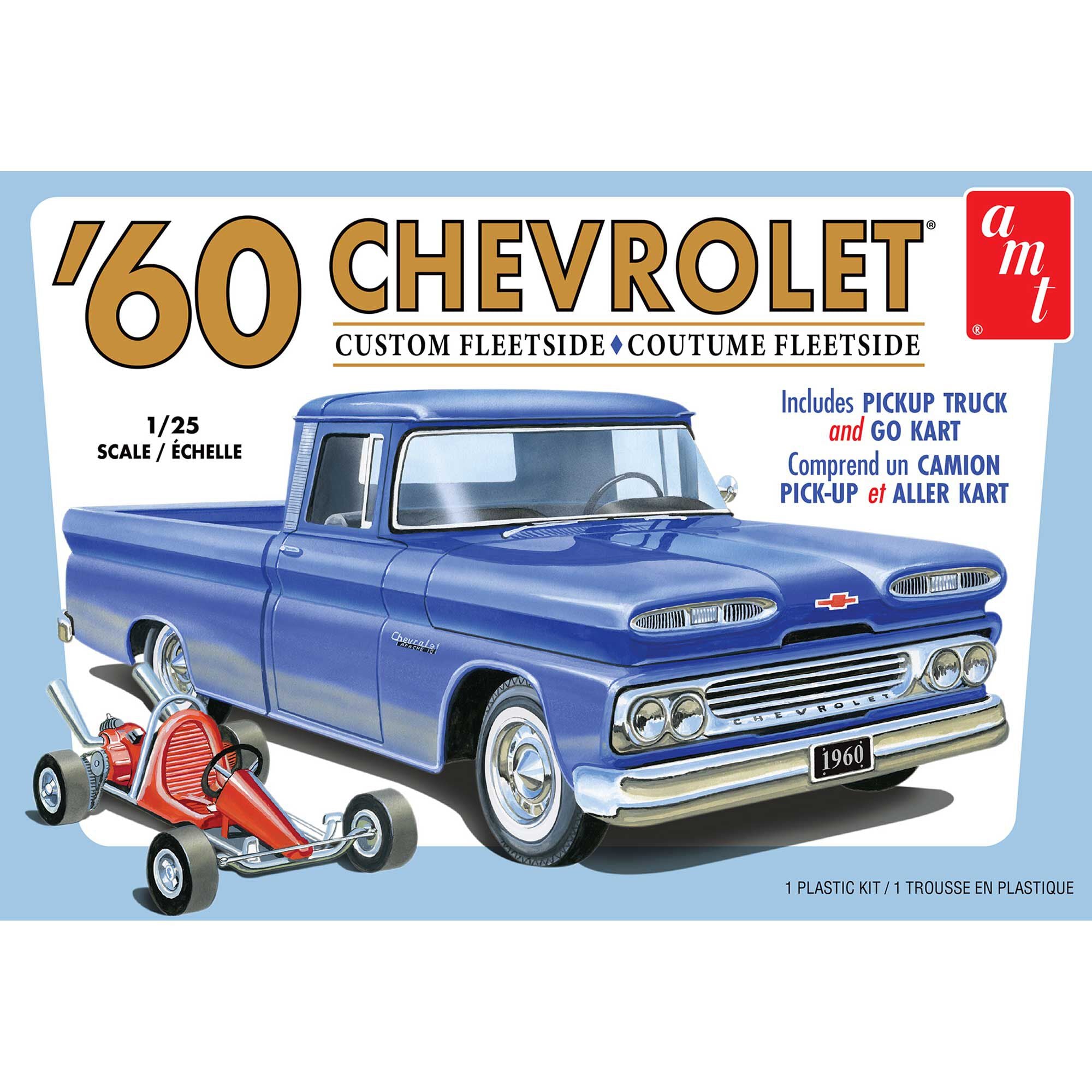 AMT 1960 Chevrolet Fleetside Pickup Truck & Go Kart Model Kit