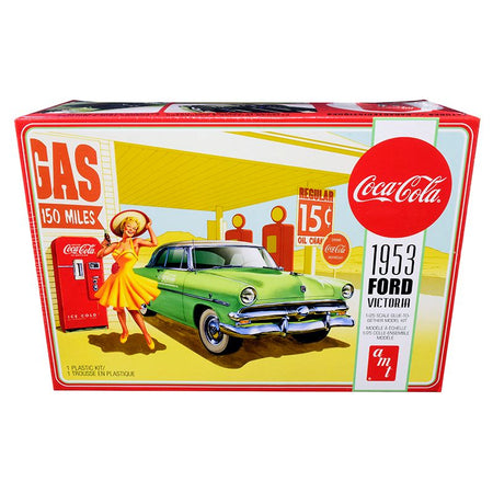 Skill 3 Model Kit 1953 Ford Victoria Hardtop with "Coca-Cola" Vending Machine 1/25 Scale Model by AMT