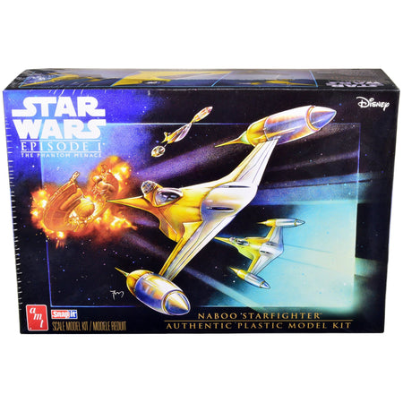 Skill 2 Model Kit Naboo Starfighter Spaceship "Star Wars: Episode I - The Phantom Menace" (1999) Movie 1/48 Scale Model by AMT