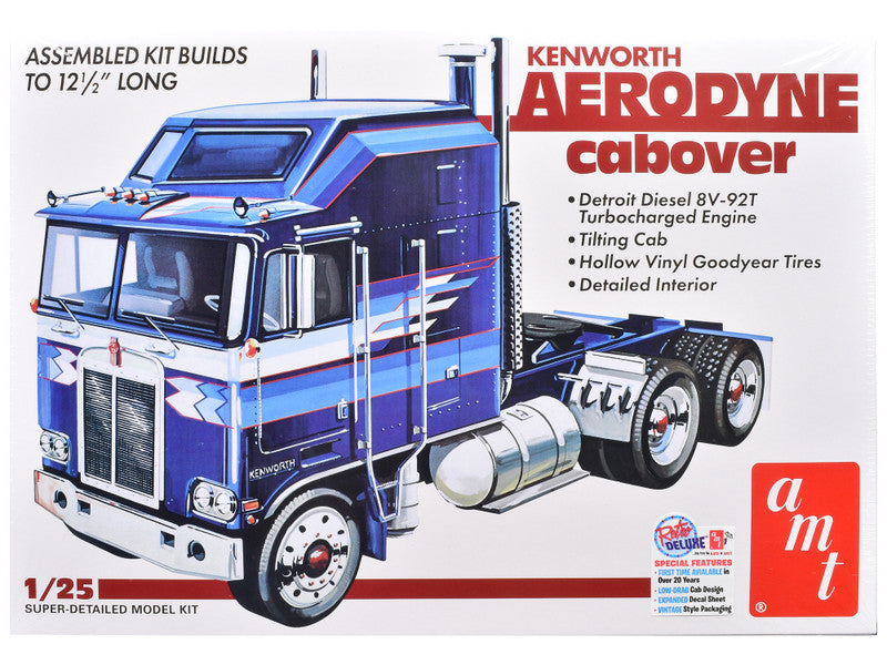 Skill 3 Model Kit Kenworth Aerodyne Cabover Truck Tractor 1/25 Scale Model by AMT