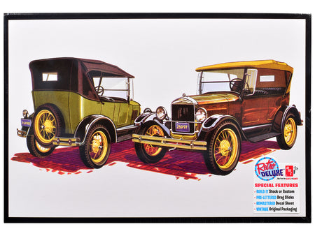 Skill 2 Model Kit 1927 Ford Model T Touring 2 in 1 Kit 1/25 Scale Model by AMT