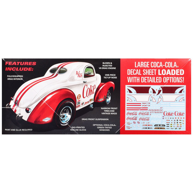Skill 2 Model Kit 1940 Willys Coupe "Coca-Cola Race Team" 1/25 Scale Model by AMT