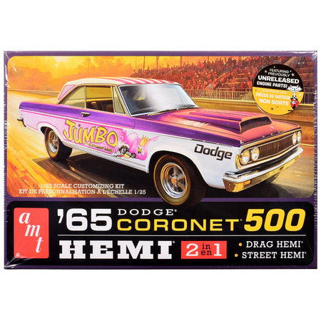 Skill 2 Model Kit 1965 Dodge Coronet 500 Hemi 2-in-1 Kit 1/25 Scale Model by AMT