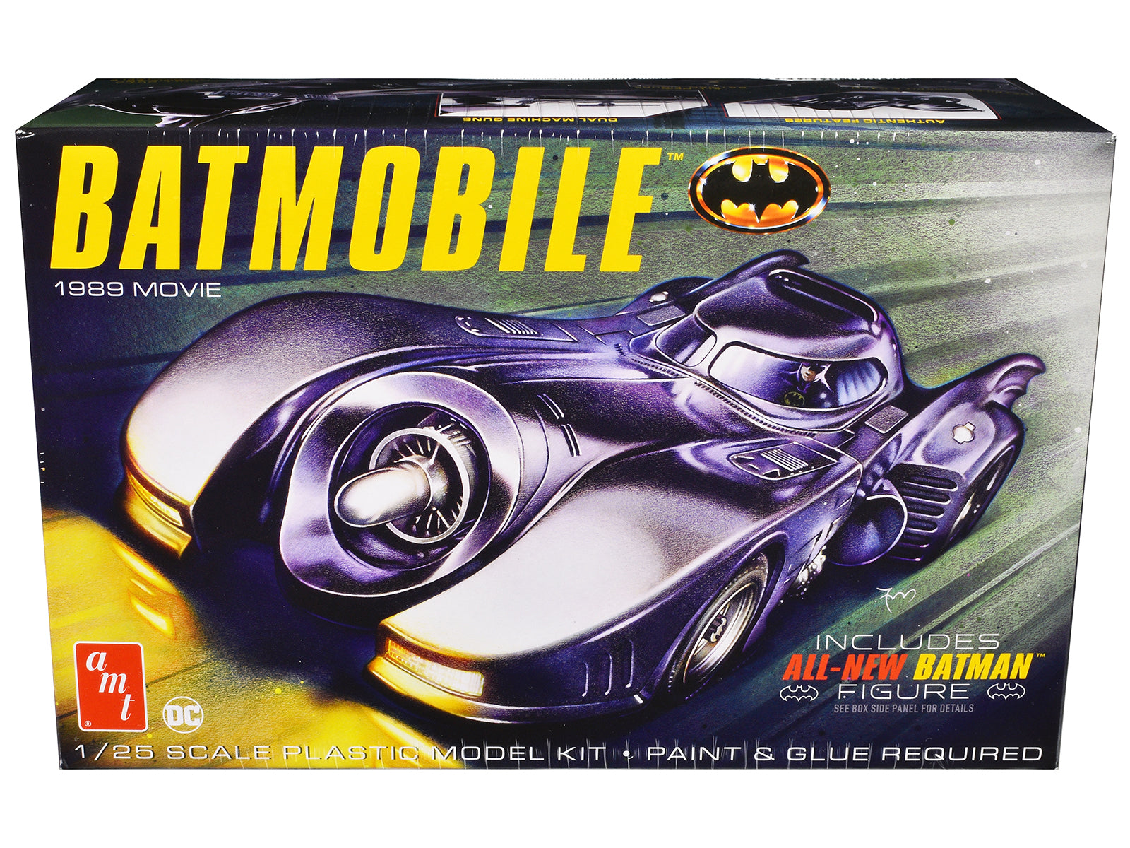 Skill 2 Model Kit Batmobile with Seated Batman Figure "Batman" (1989) Movie 1/25 Scale Model by AMT