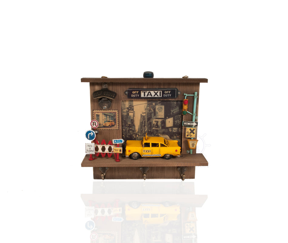 Vintage New York City Checker Taxi Shadow Box