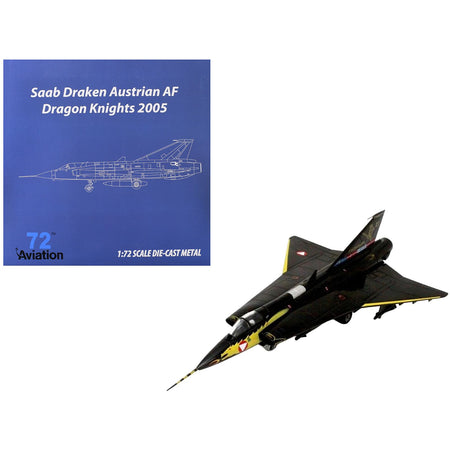 Saab Draken Fighter Aircraft "21 Draken 45th Anniversary Dragon Knights Retirement Livery" (2005) Austrian Air Force 1/72 Diecast Model Airplane by Aviation 72