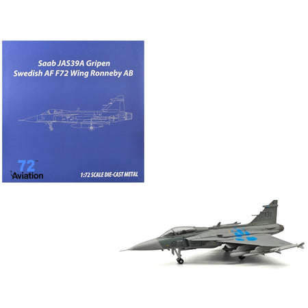 Saab JAS 39A Gripen Fighter Aircraft "131 F 7 Wing Cat’s Paw Livery Satenas Air Base" (2006) Swedish Air Force 1/72 Diecast Model Airplane by Aviation 72