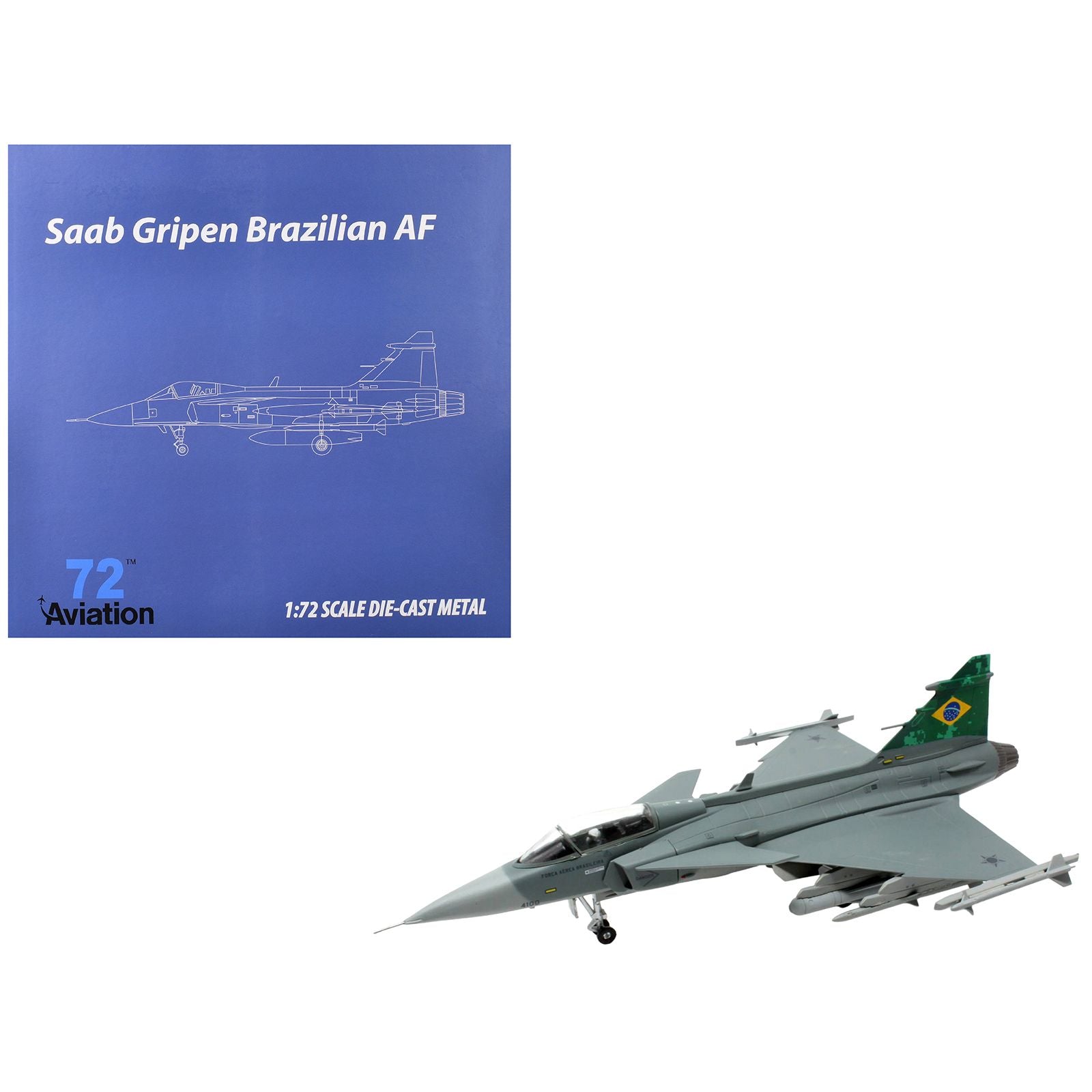 Saab JAS 39E Gripen Fighter Aircraft "Brazilian Air Force" 1/72 Diecast Model Airplane by Aviation 72