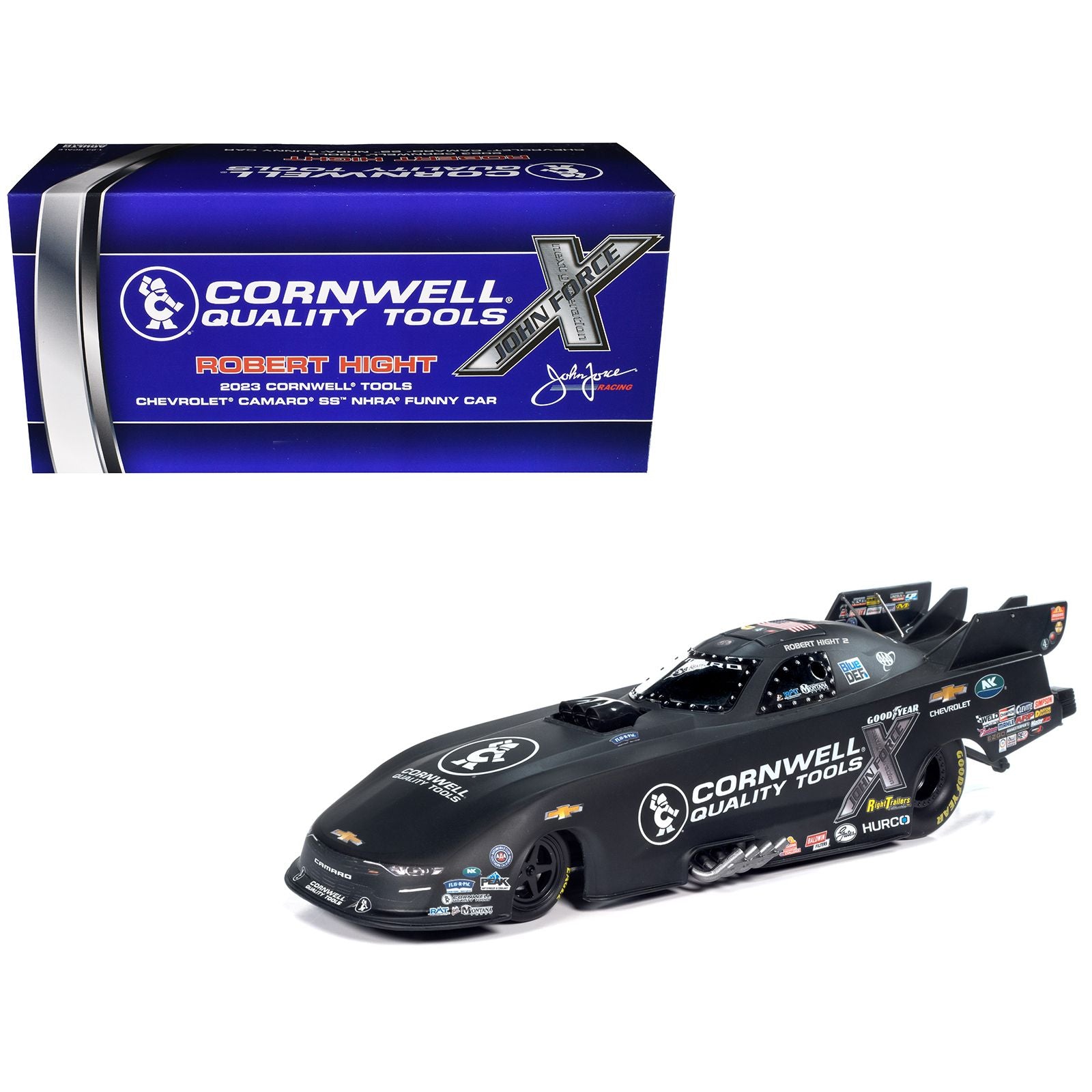 Chevrolet Camaro SS NHRA Funny Car Robert Hight "Cornwell Quality Tools" (2023) "John Force Racing" Limited Edition 1/24 Diecast Model by Auto World