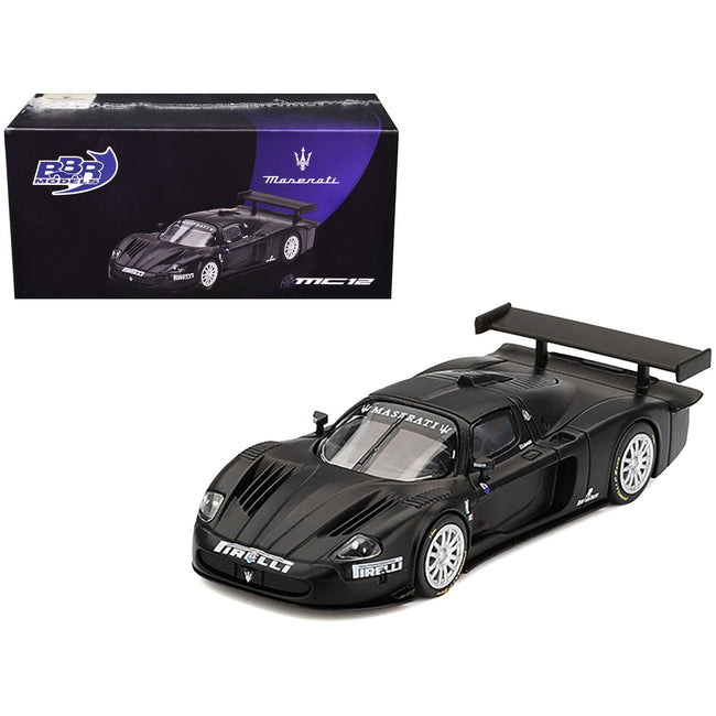 Maserati MC12 Competizione "Test Fiorano 2004" Matt Black 1/64 Diecast Model Car by BBR