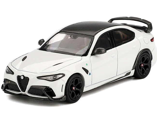 Alfa Romeo Giulia GTAm White with Carbon Top 1/64 Diecast Model Car by BBR