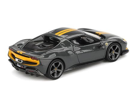Ferrari 296 GTB model BBRFER64007-3 with yellow stripes