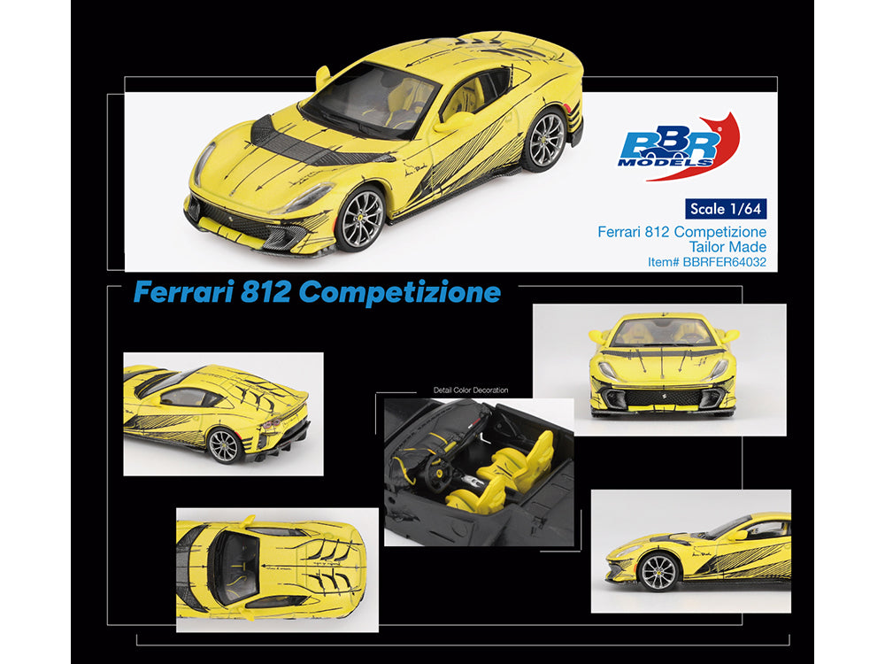 Yellow Ferrari 812 Competizione model BBRFER64032-11