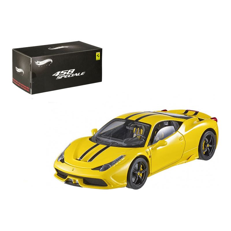 Ferrari 458 Italia Speciale Yellow Elite Edition 1/43 Diecast Car Model by Hot Wheels