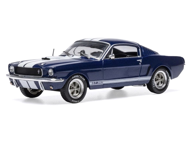 1965 Shelby GT350 Dark Blue Metallic with White Stripes 1/43 Diecast Model by IXO Models