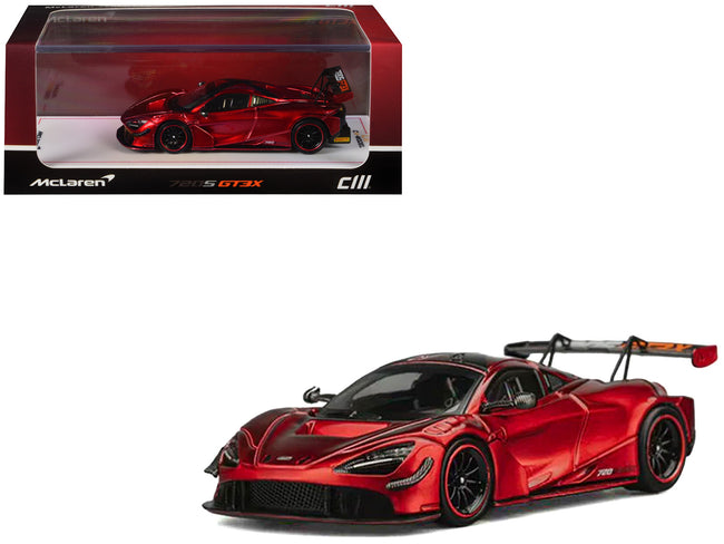McLaren 720S GT3X Red Metallic 1/64 Diecast Model Car by CM Model