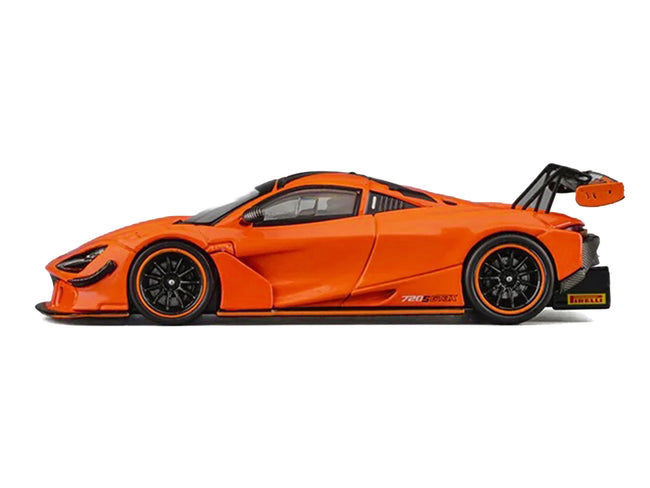 McLaren 720S GT3X Orange with Black Stripes 1/64 Diecast Model Car by CM Models
