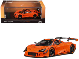 McLaren 720S GT3X Orange with Black Stripes 1/64 Diecast Model Car by CM Models