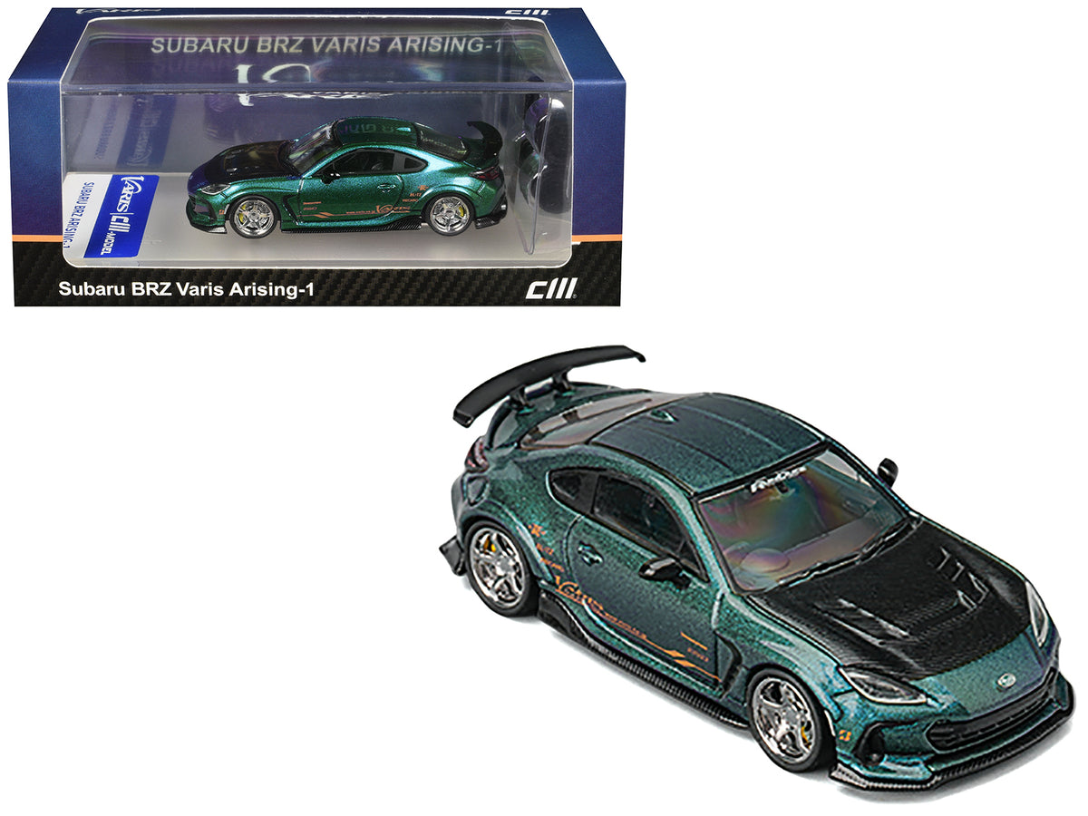 Subaru BRZ Varis Arising-1 RHD (Right Hand Drive) Magic Purple Metallic with Carbon Hood and Extra Wheels  1/64 Diecast Model Car by CM Models