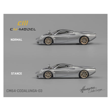 Silver Pagani Huayra Codalunga model car comparison