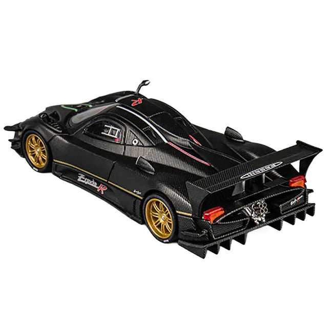 Pagani Zonda Revolucion Black Carbon with Extra Wheels 1/64 Diecast Model Car by CM Model
