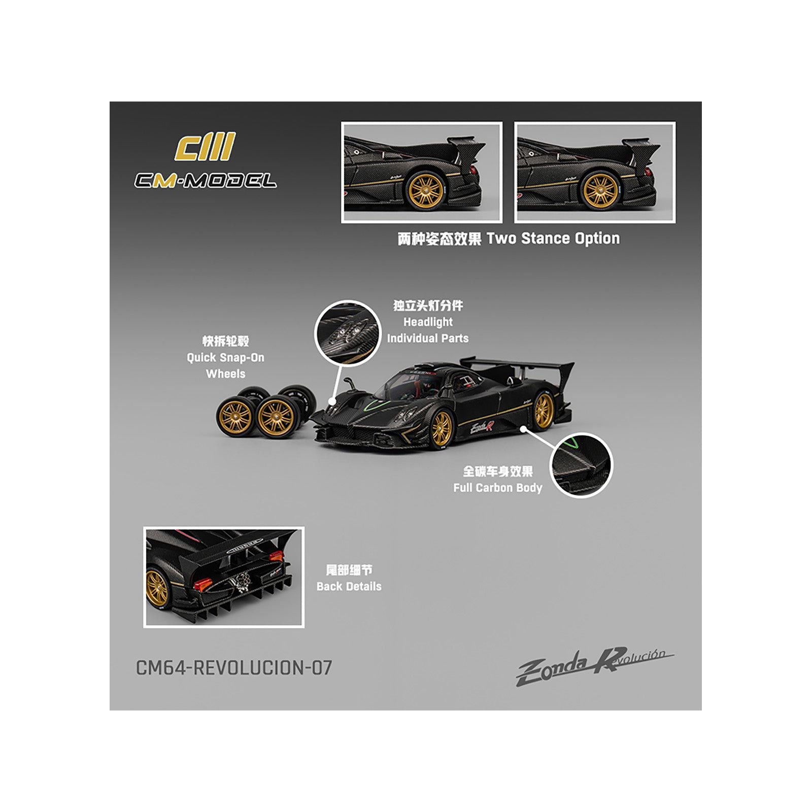 CM64-REVOLUCION-07 Pagani Zonda R model car details