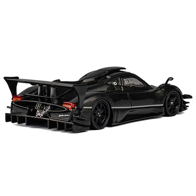 Pagani Zonda Revolucion Black Full Carbon with Extra Wheels 1/64 Diecast Model Car by CM Model